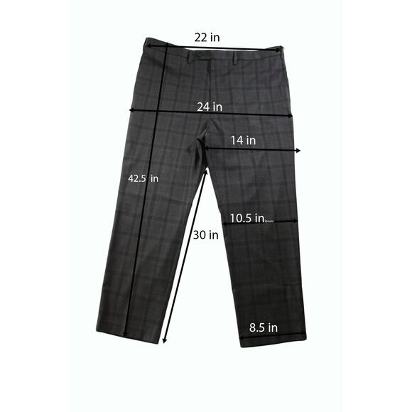 Men Dress Pants Shaquille O'Neal Mens Flat Front Suit Pants 44w X 30L Grey - Picture 2 of 6